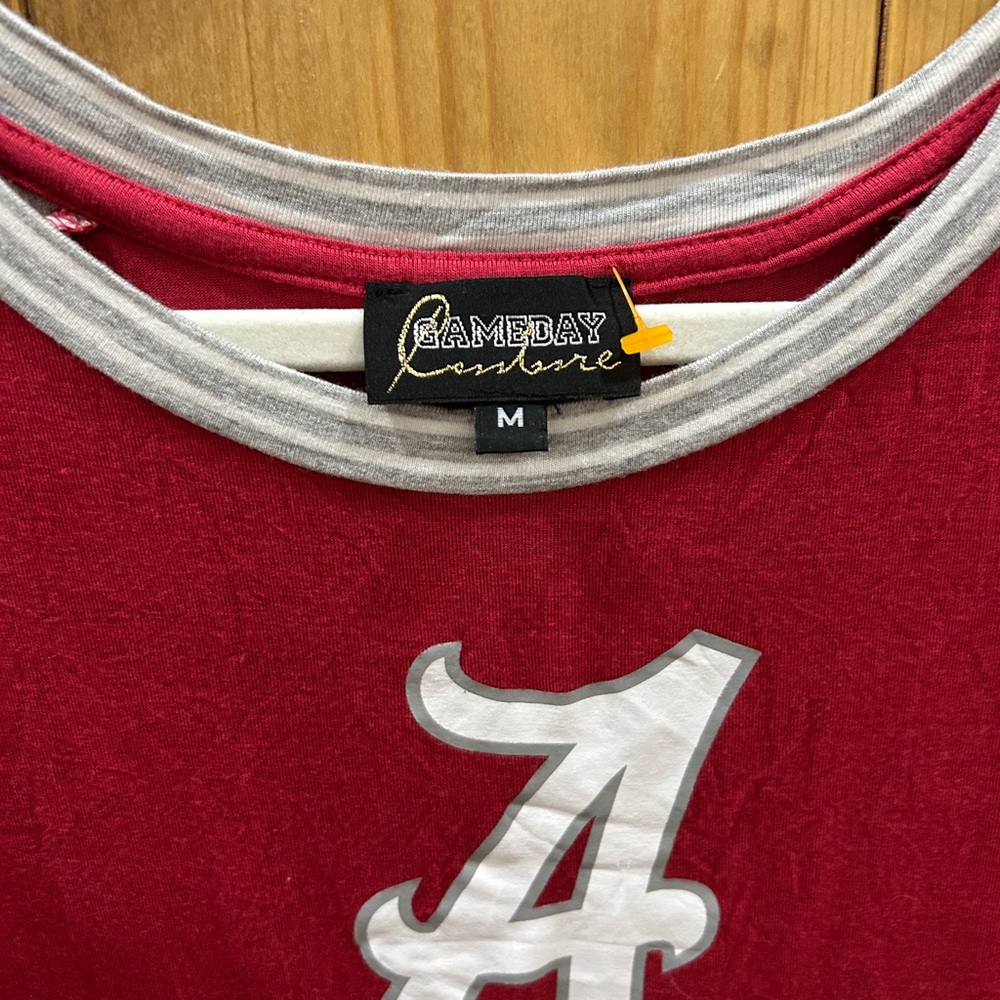 Gameday Couture Red and Gray Top roll tide alabama women’s M